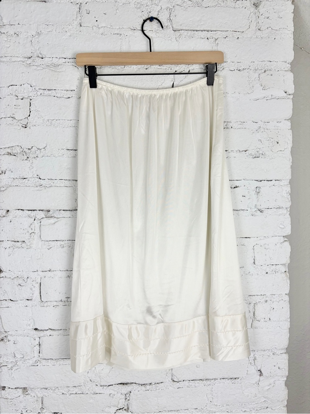 VTG 80s Antron III VTG Nylon White Half Slip Skirt 18W 20W 2X - Picture 3 of 7